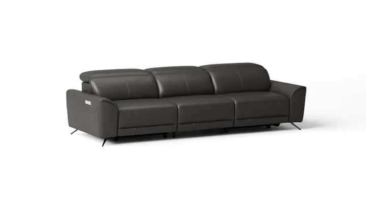 Dover Leather Electric Recliner Three Seat Sofa