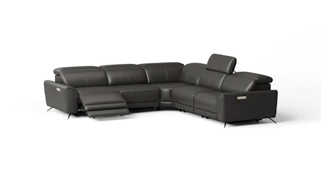 Dover Leather Recliner Corner Lounge Option A With 3 Electric Recliners
