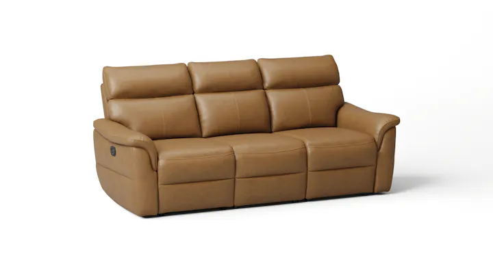 Edmond Leather Three Seater Sofa Manual Recliner