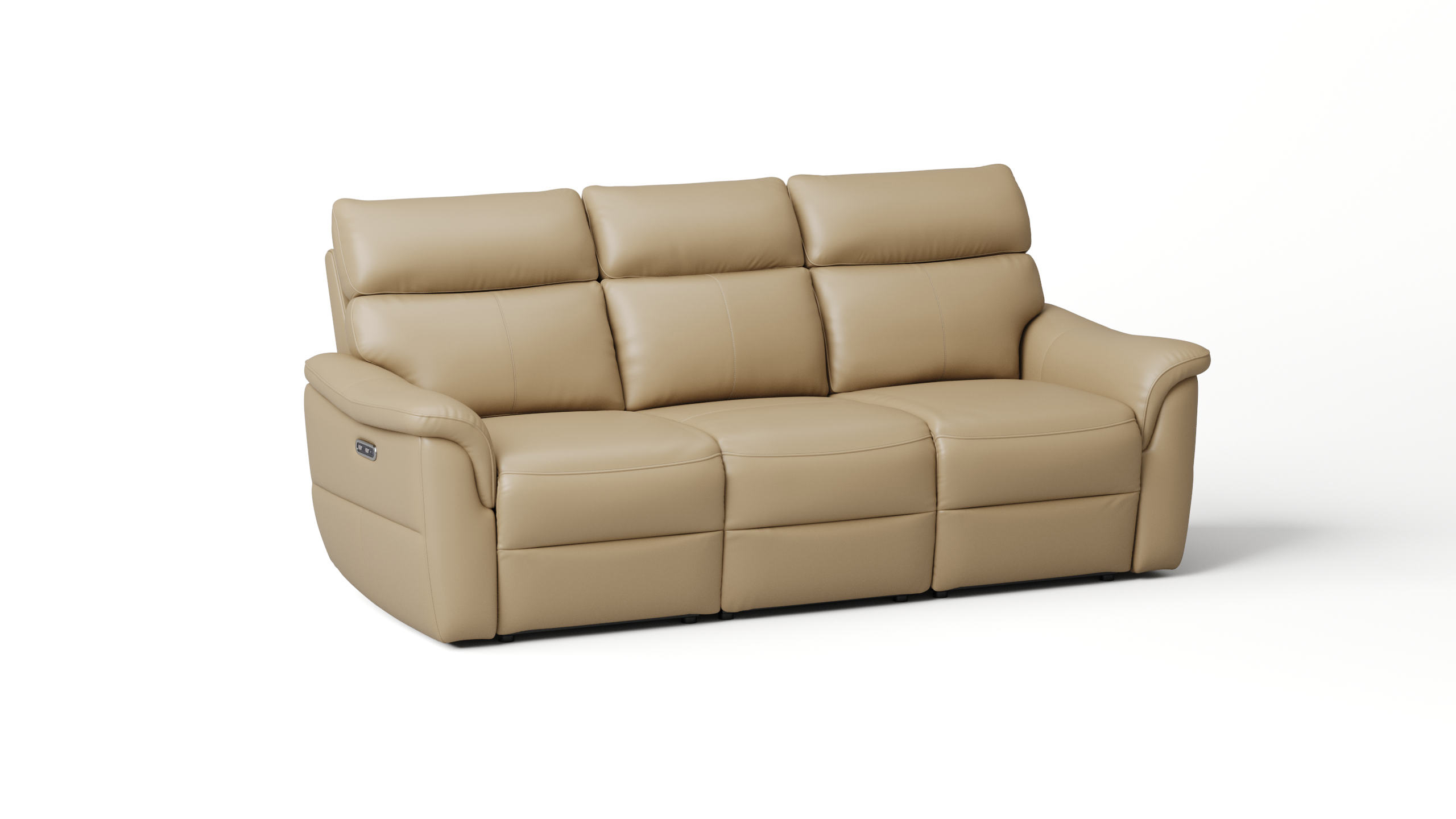 Edmond Leather Three Seater Sofa Power Recliner 7 Thumbnail