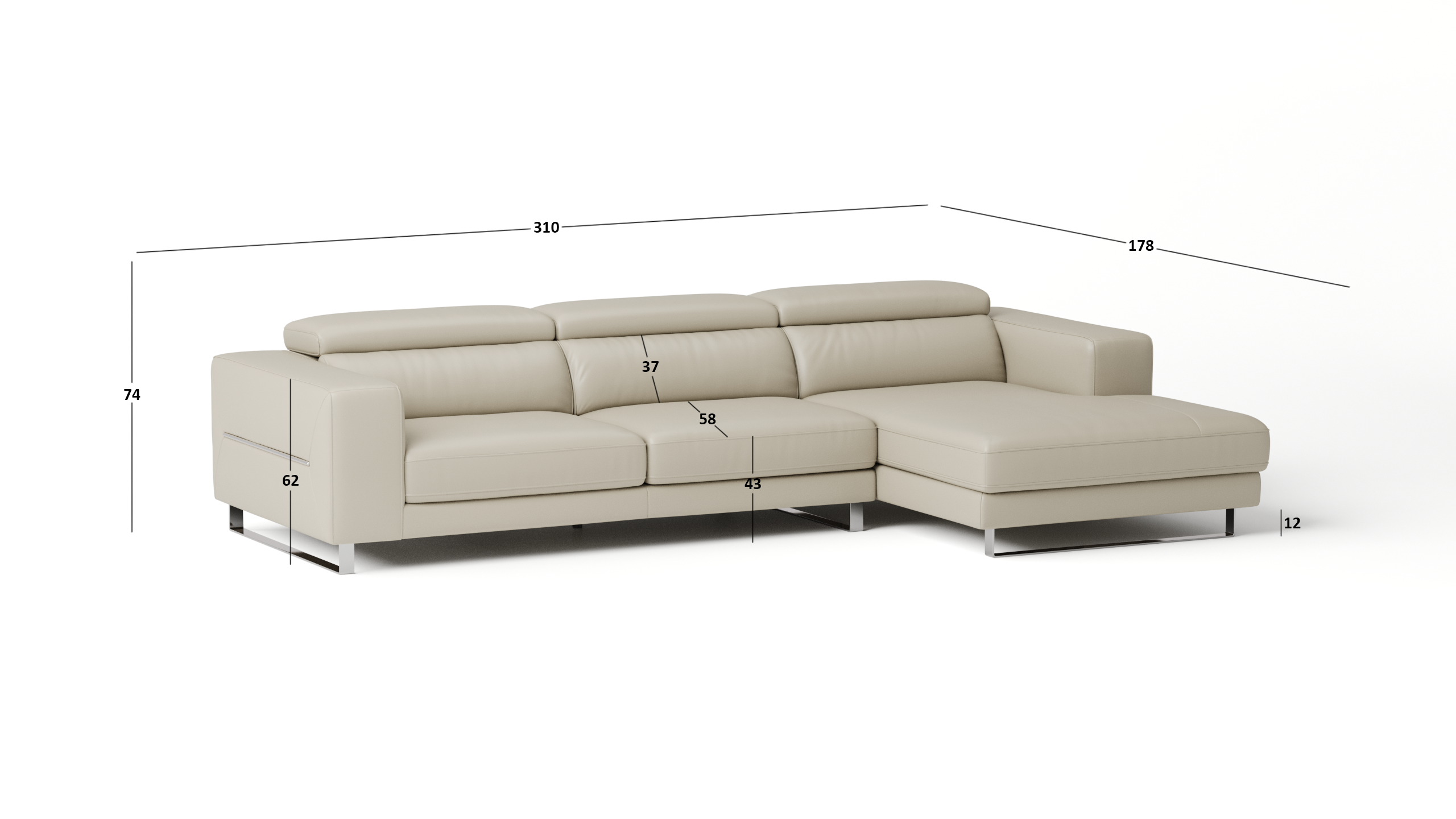 Elixir Leather Sliding Chaise Lounge 6 Thumbnail