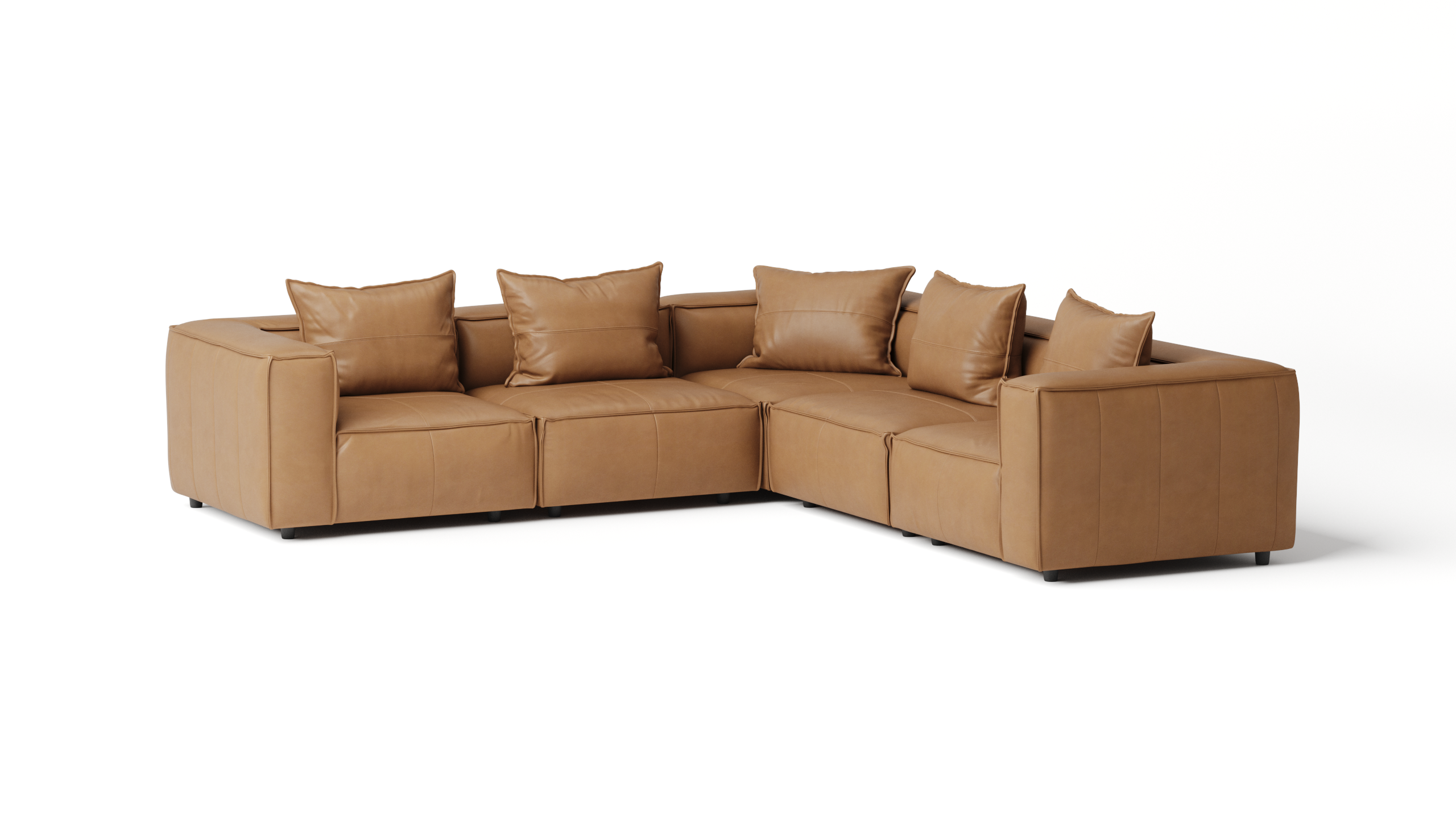 Enzo Leather Corner Lounge Option A 6 Thumbnail