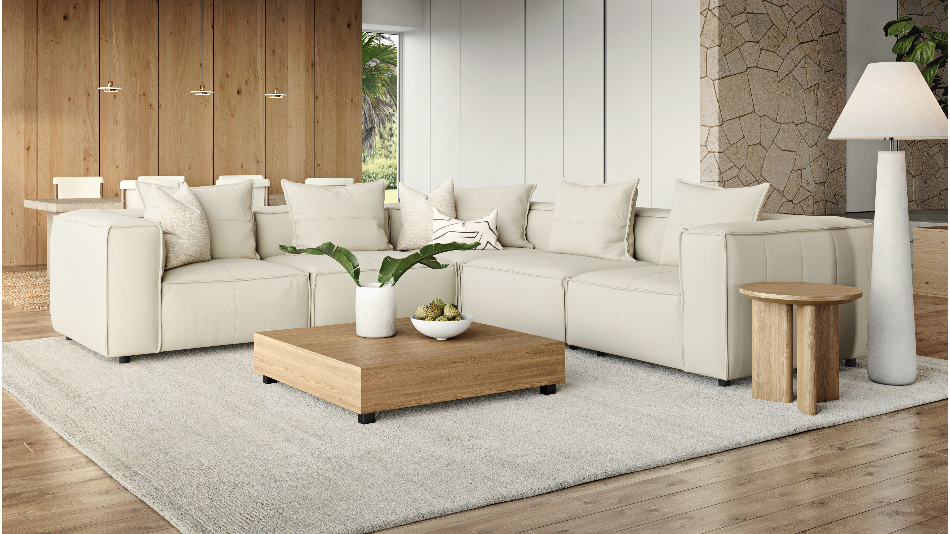 Enzo Leather Corner Lounge Option A 6 Thumbnail