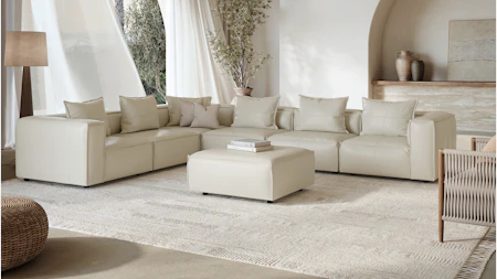 Enzo Leather Corner Lounge Option B With Ottoman