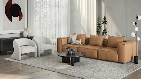 Enzo Leather Three Seat Sofa