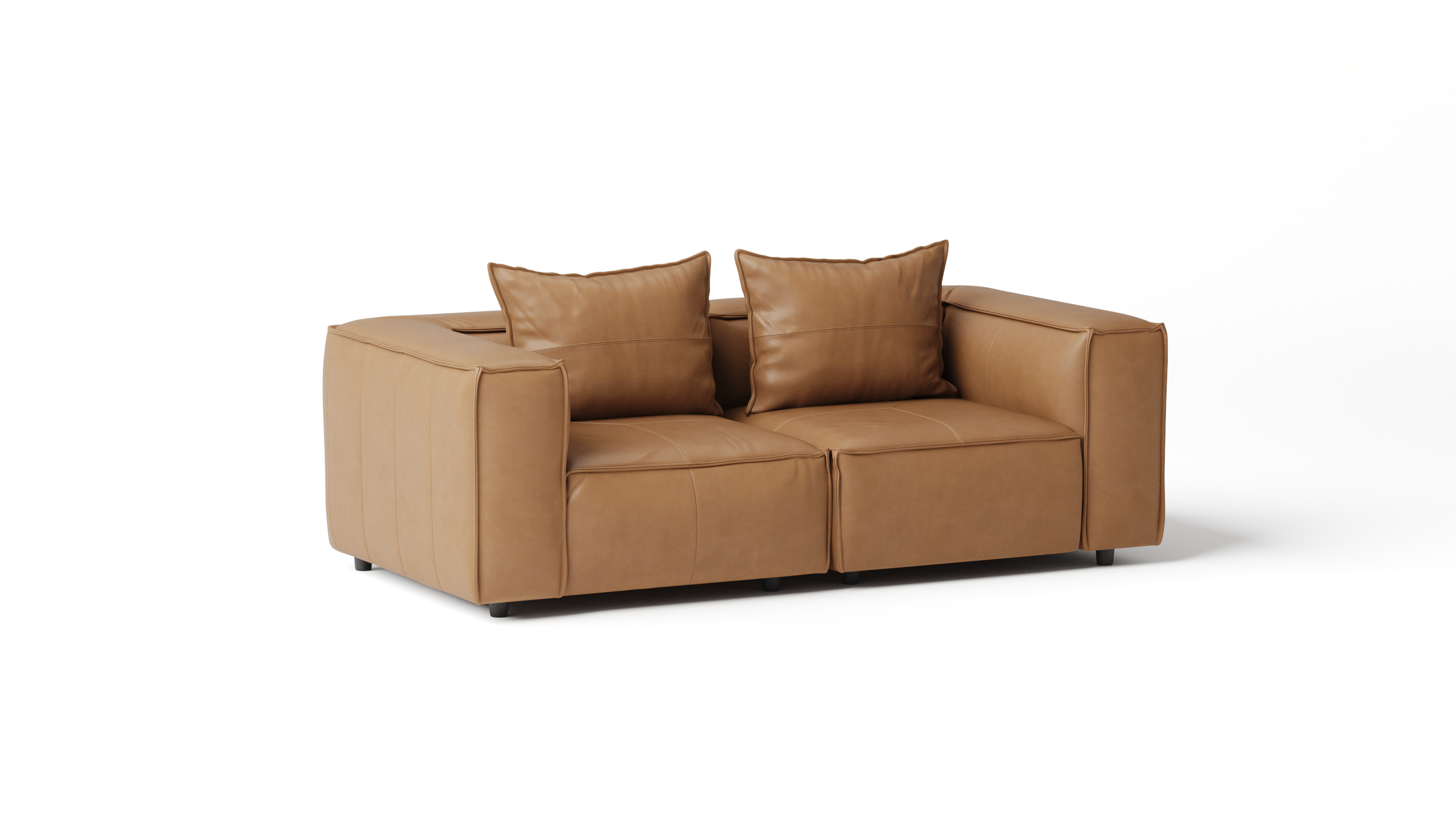 Enzo Leather Two Seat Sofa 5 Thumbnail