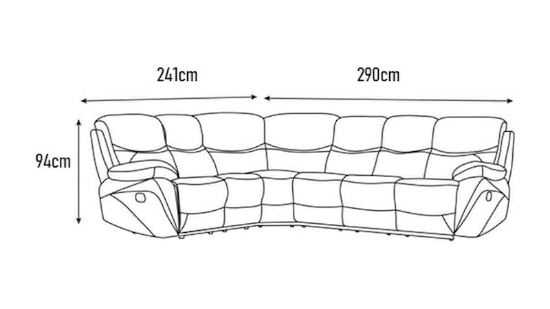 Chelsea Leather Recliner Corner Lounge Option B Diagram