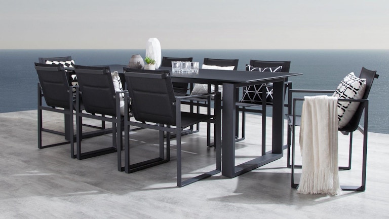 Element Black 9-Piece Outdoor Aluminium Dining Set