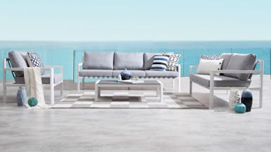 Klara White Outdoor Sofa Suite 3 + 2 + 1