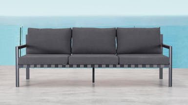 Klara Black Outdoor Three Seater Sofa