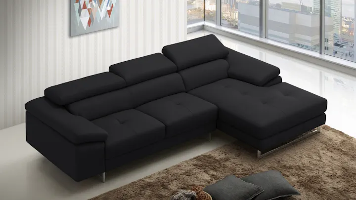 Boston Xpress Black Leather Chaise Lounge