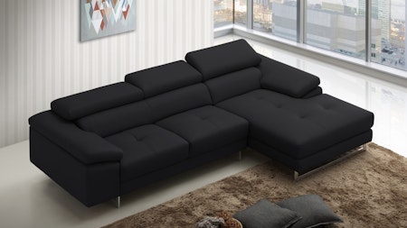 Boston Xpress Black Leather Chaise Lounge