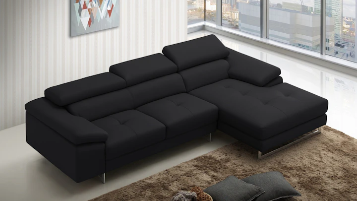 Boston Xpress Black Leather Chaise Lounge
