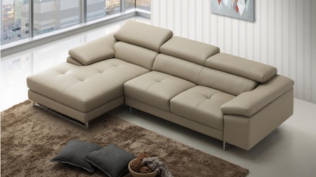 Boston Xpress Smoke Leather Chaise Lounge