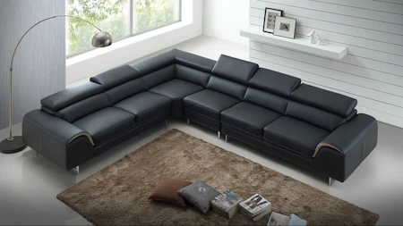 Cleo Leather Corner Lounge Option B