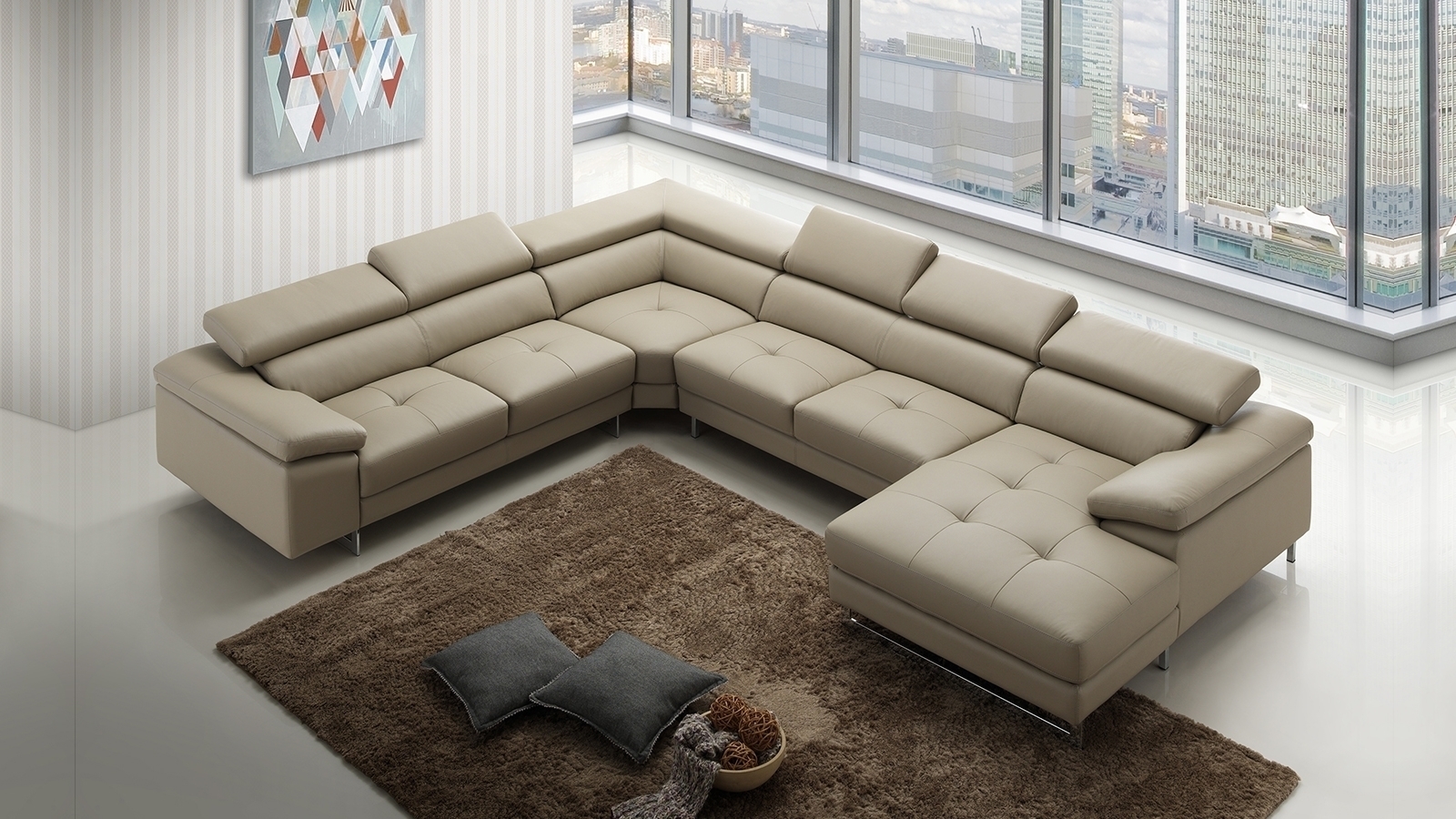 Boston Xpress Smoke Leather Modular Lounge 3 Thumbnail