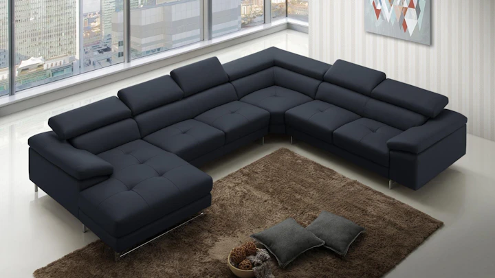 Boston Xpress Black Leather Modular Lounge