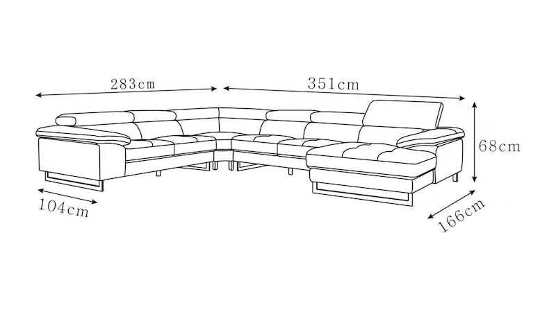 Boston Xpress Black Leather Modular Lounge Diagram