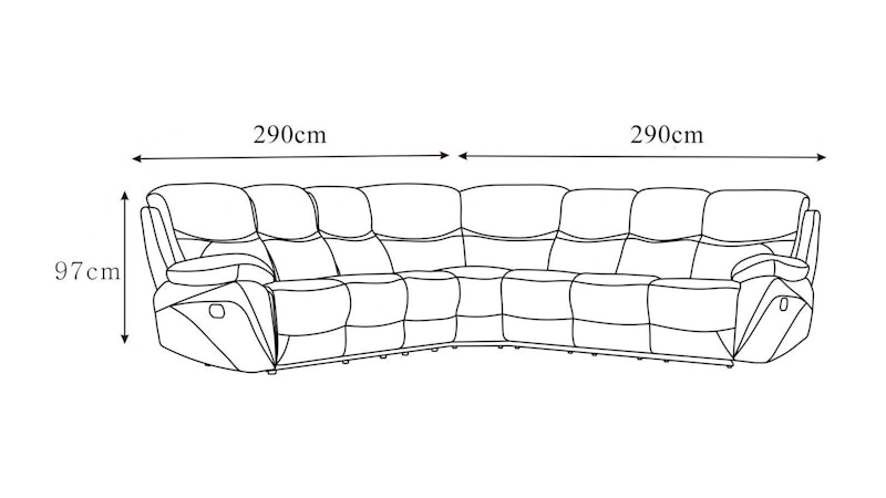 Chelsea Leather Recliner Corner Lounge Option C Diagram