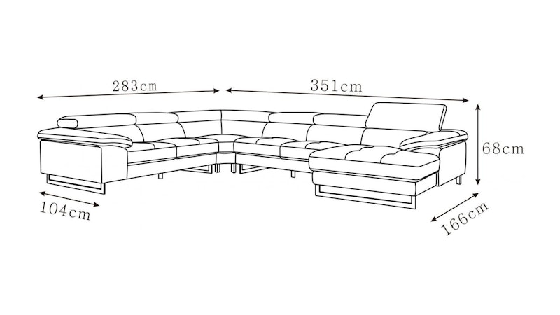 Boston Xpress Smoke Leather Modular Lounge Diagram