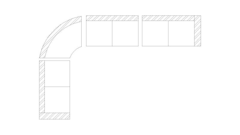 Bronte Leather Corner Lounge Option C Diagram