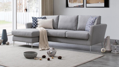 Mercury Fabric Three Seat Sofa With Reversible Chaise 2 Thumbnail