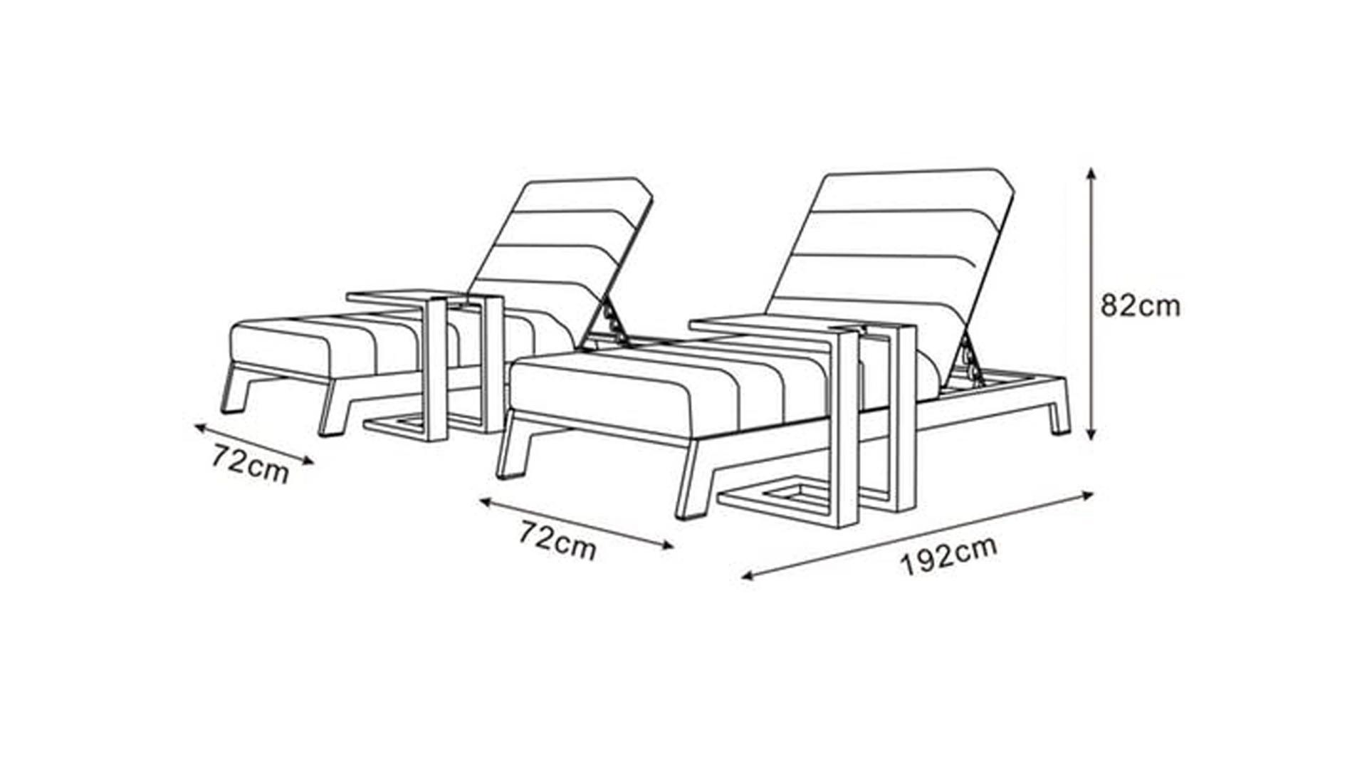 outdoor lounge dimensions