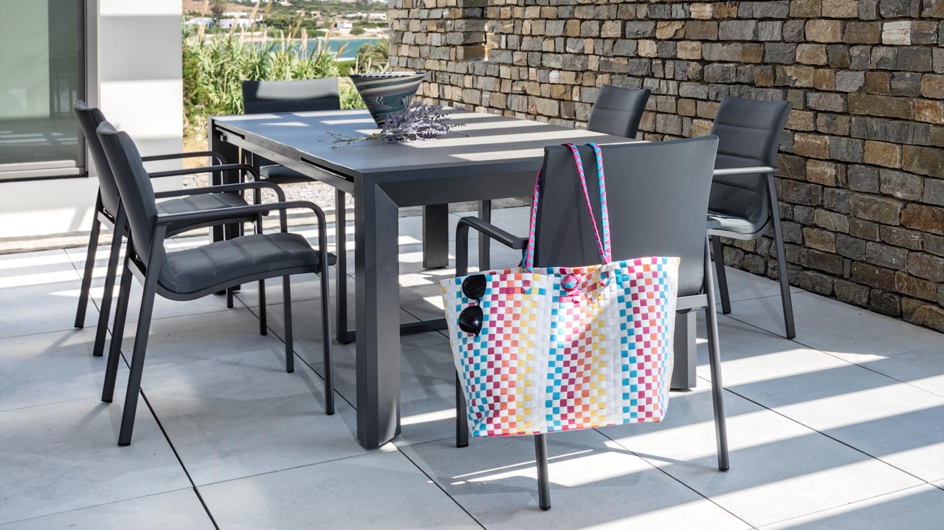 Santa Monica Charcoal 7-piece Outdoor Dining Set With Santa Monica Chairs 8 Thumbnail