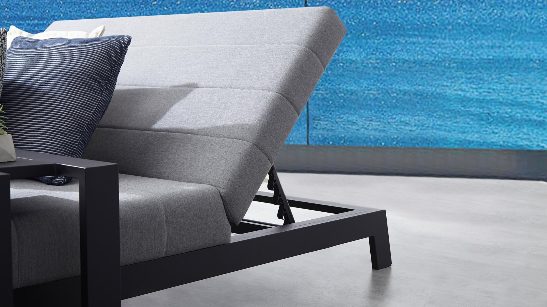 New Noosa Black Outdoor Fabric Double Sun Lounge 25 Thumbnail