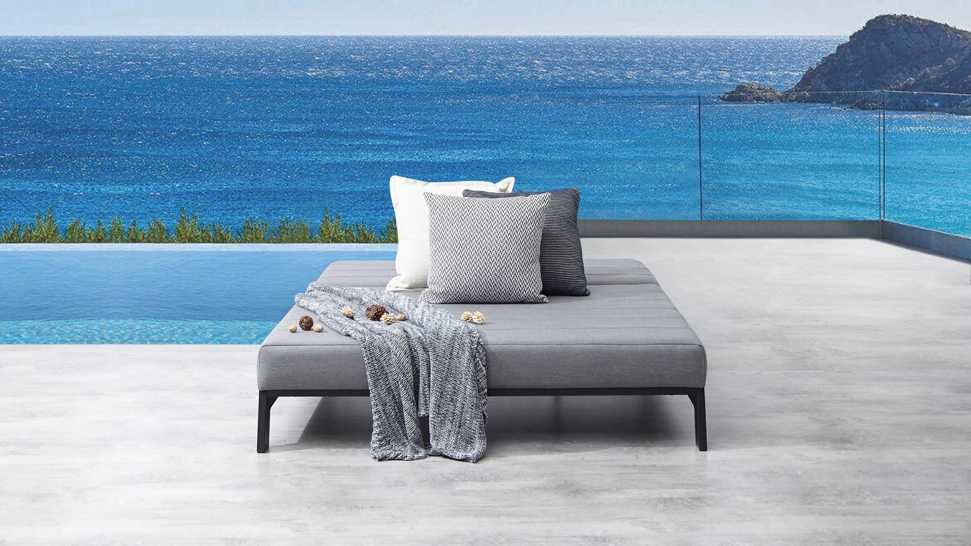 New Noosa Black Outdoor Fabric Double Sun Lounge 25 Thumbnail