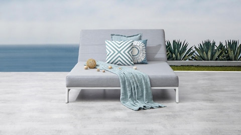 New Noosa White Outdoor Fabric Double Sun Lounge 5 Thumbnail