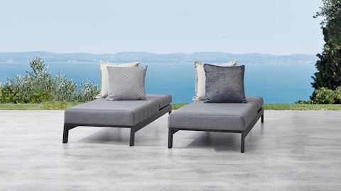 Noosa Black Outdoor Fabric Sun Lounge Set With Side Tables 15 Thumbnail