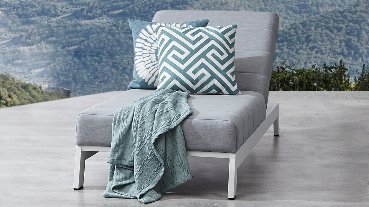 Lavi White Outdoor Fabric Sun Lounge 6 Thumbnail