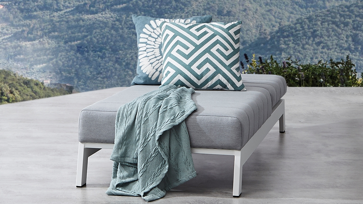 Lavi White Outdoor Fabric Sun Lounge 6 Thumbnail