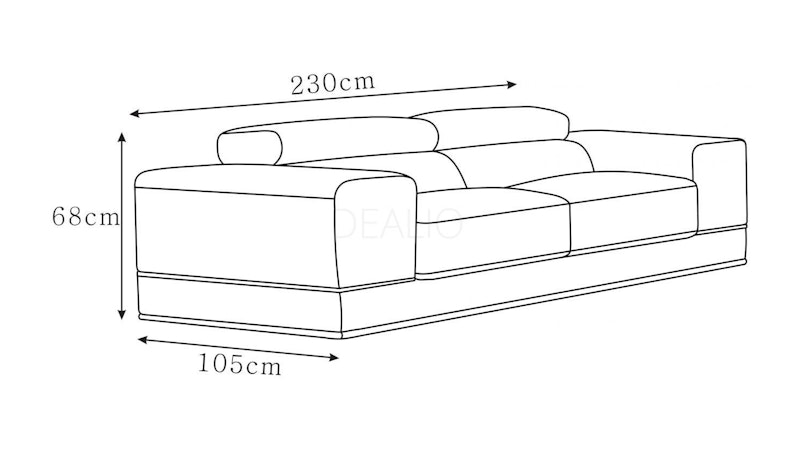 Napoleon Fabric Two Seat Sofa Diagram