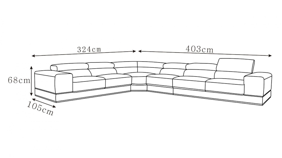 Napoleon Fabric Corner Lounge Option B Diagram
