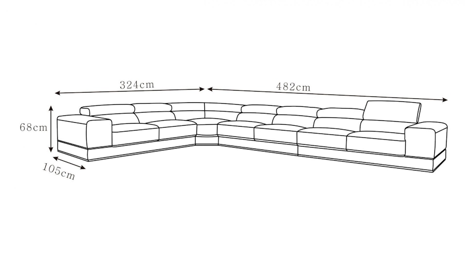 Napoleon Fabric Corner Lounge Option C Diagram