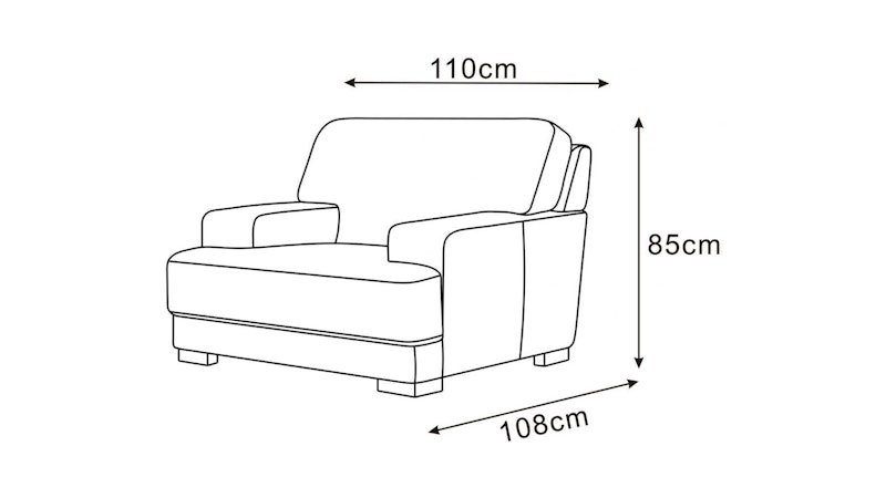 Volante Fabric Armchair Diagram