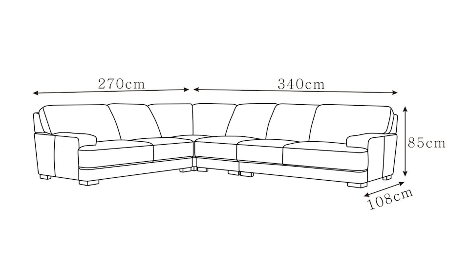Volante Fabric Corner Lounge Option B Diagram