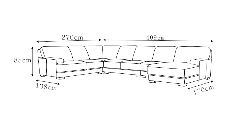 Volante Fabric Modular Lounge Option B Diagram