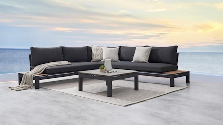 Malibu Outdoor Fabric Corner Lounge With Coffee Table