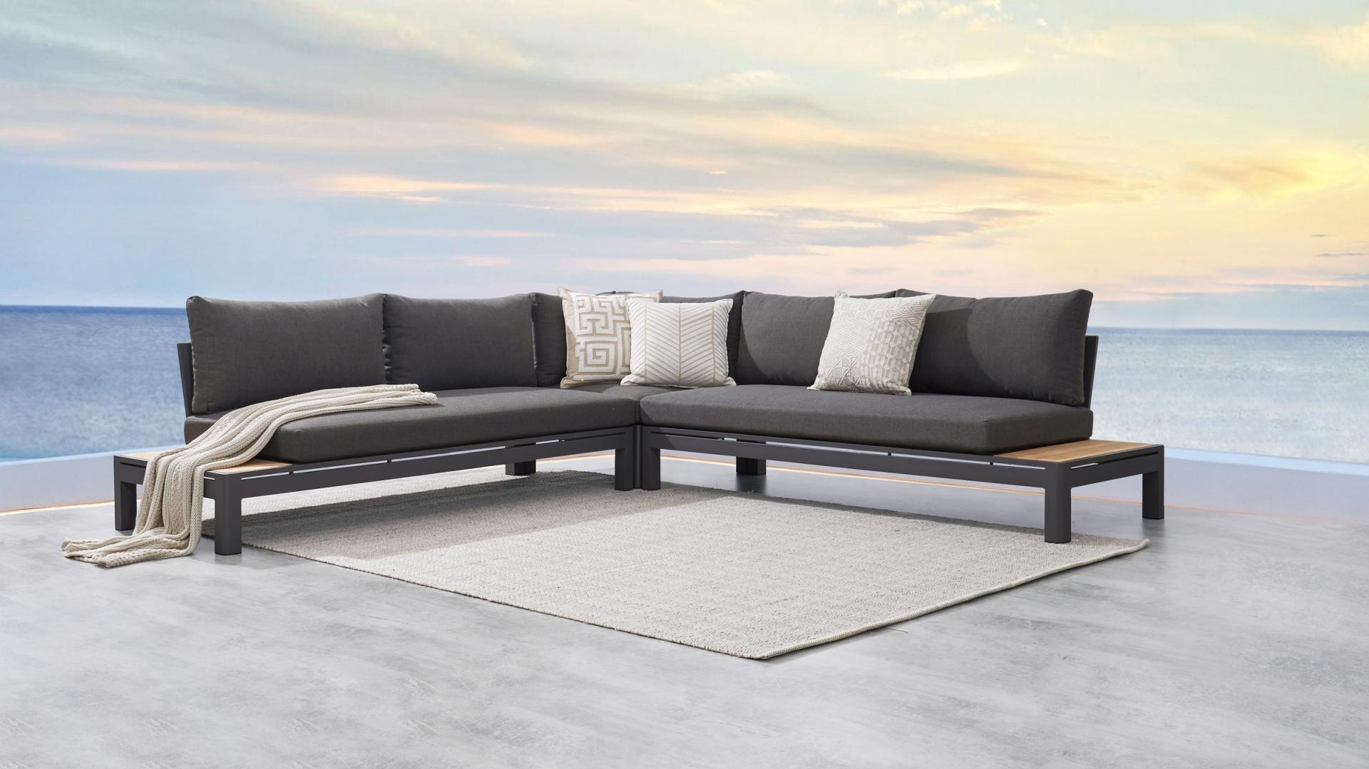 Malibu Outdoor Fabric Corner Lounge 2 Thumbnail