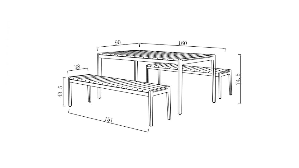 Malibu Picnic Bench Set Lavita Furniture