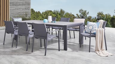 Santa Monica 9-Piece Outdoor Dining Set With Santa Monica Chairs