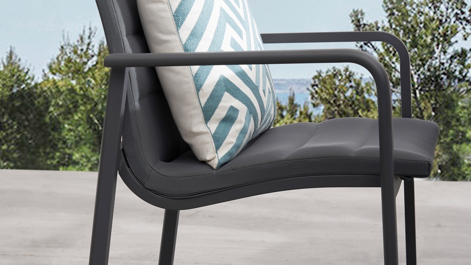 Santa Monica Charcoal Outdoor Dining Chair - Set Of Two