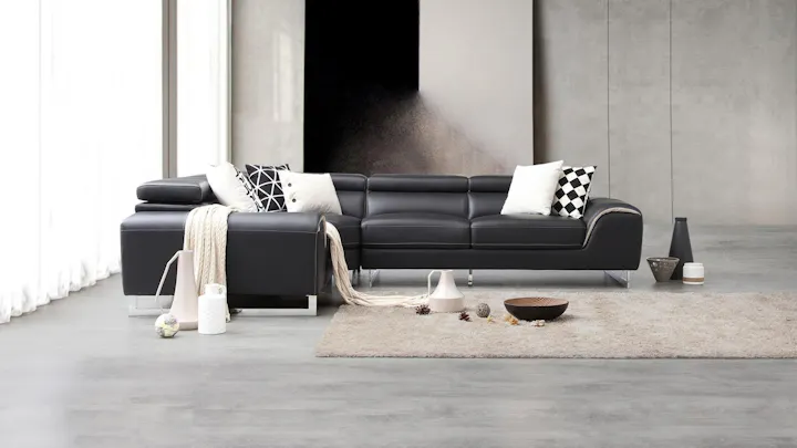 Cleo Leather Corner Lounge Option E