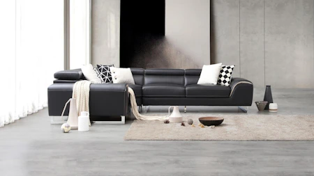 Cleo Leather Corner Lounge Option E