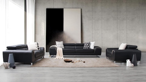 Cleo Leather Sofa Suite 3 + 2 + 1 4 Thumbnail