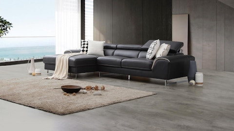 Cleo Leather Chaise Lounge Option A 3