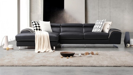 Cleo Leather Chaise Lounge Option A
